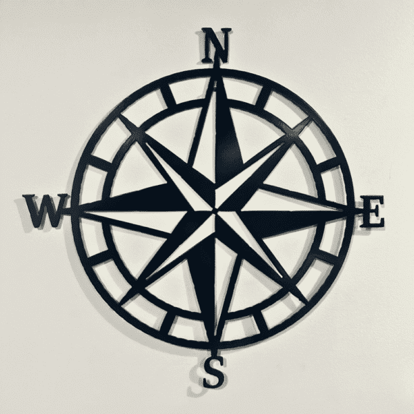 Black Metal Art - Nautical Compass